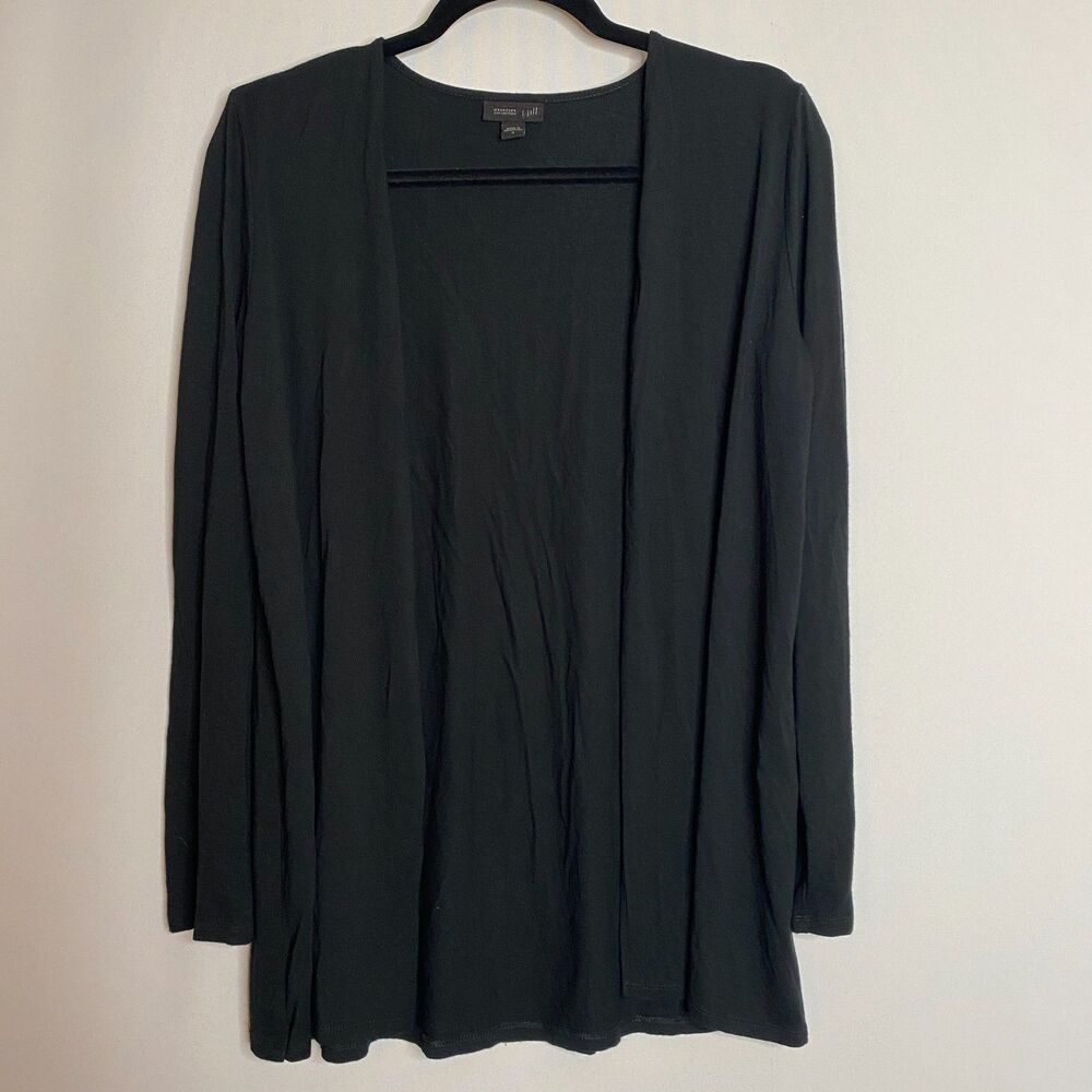 J. Jill Wearever Collection Black Knit Rayon Cardigan Womens S